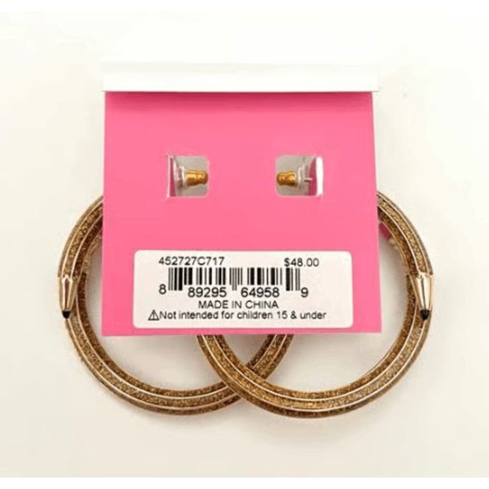Betsey Johnson Pencil Bypass Hoop Earrings - Picture 2 of 2